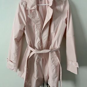 Celebrity Pink Trench-coat Windbreaker